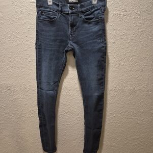 Express Dark Wash Skinny Jean Leggings Stretch And Supersoft